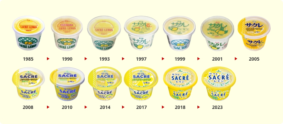 1985年～2018年のサクレレモンの歴代パッケージ