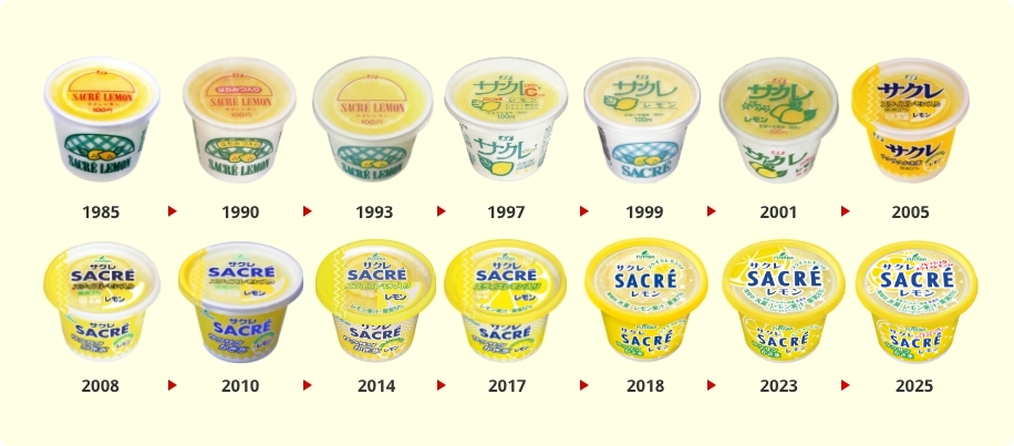 1985年～2018年のサクレレモンの歴代パッケージ